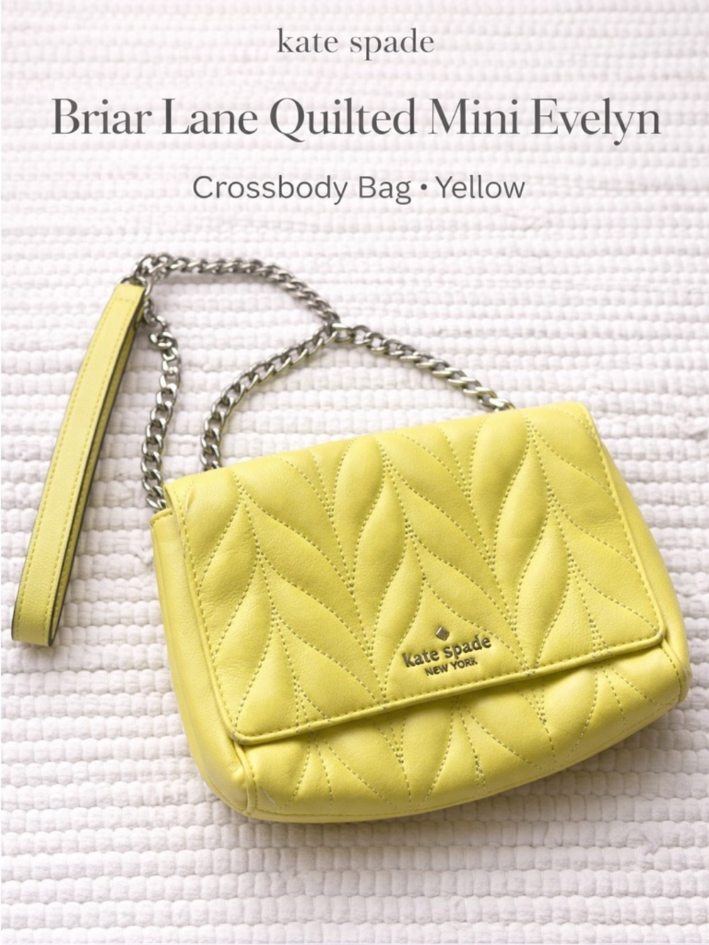 Kate Spade Briar Lane quilted mini Evelyn crossbody bag Yellow